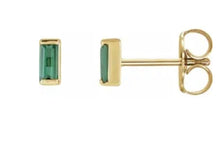 Load image into Gallery viewer, 14K Yellow Natural Green Tourmaline Channel-Set Earrings
