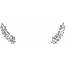 Load image into Gallery viewer, Diamond Leaf Ear Climbers
