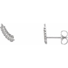 Load image into Gallery viewer, Diamond Leaf Ear Climbers

