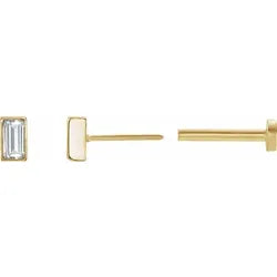 Diamond Press Fit Back Stud Earring